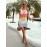 Plus Size Color Block Split Knitted Cami Dress, Sexy Scallop Trim Spaghetti Strap Dress For Spring & Summer, Women's Plus Size Clothing