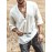 Men's Retro Shirt Top V Neck Lace Up Collar Middle Sleeves Closure Regular Fit Male Casual Shirt For Daily Beach Resorts Summer